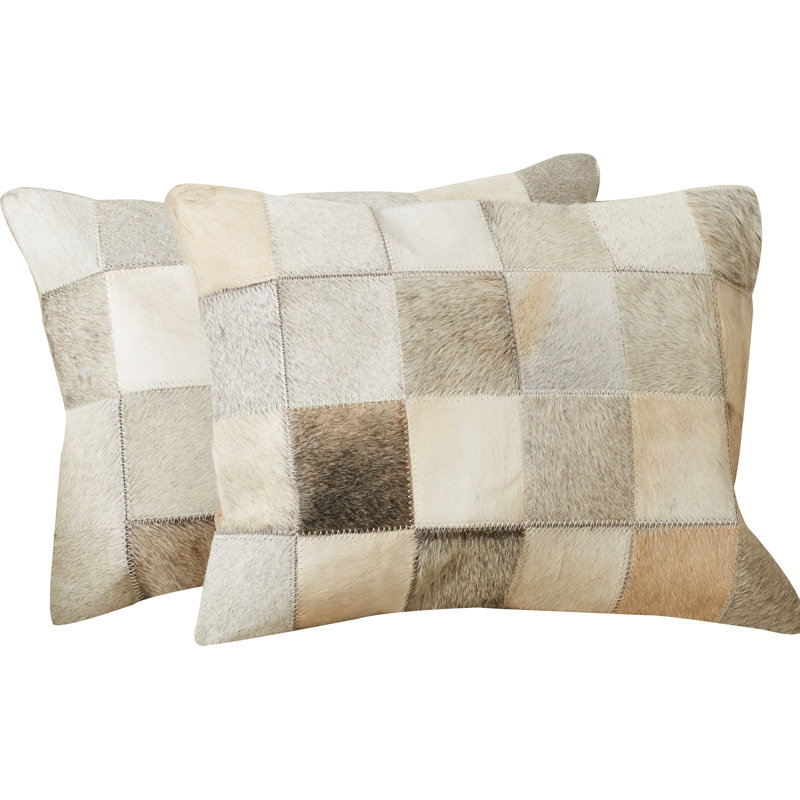 Avarayr Geometric Cowhide Throw Pillow