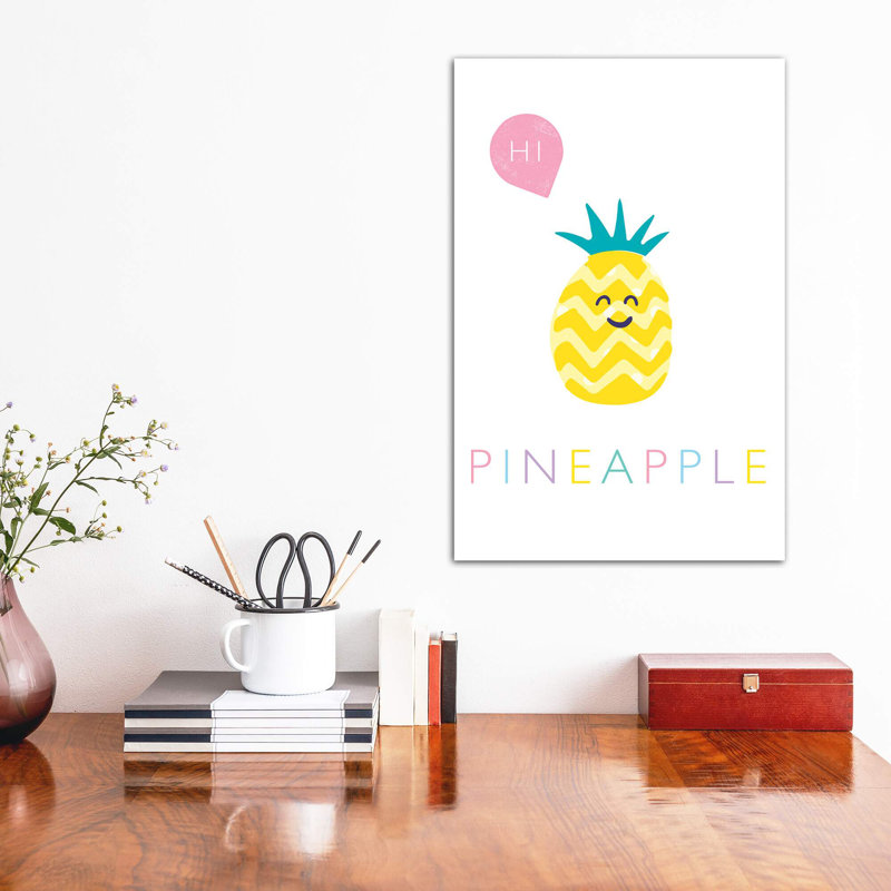 Ananas - reproduction d'impression, Toile tendue, Pas de tapis, H 18 po x l 12 po x 1,5 po