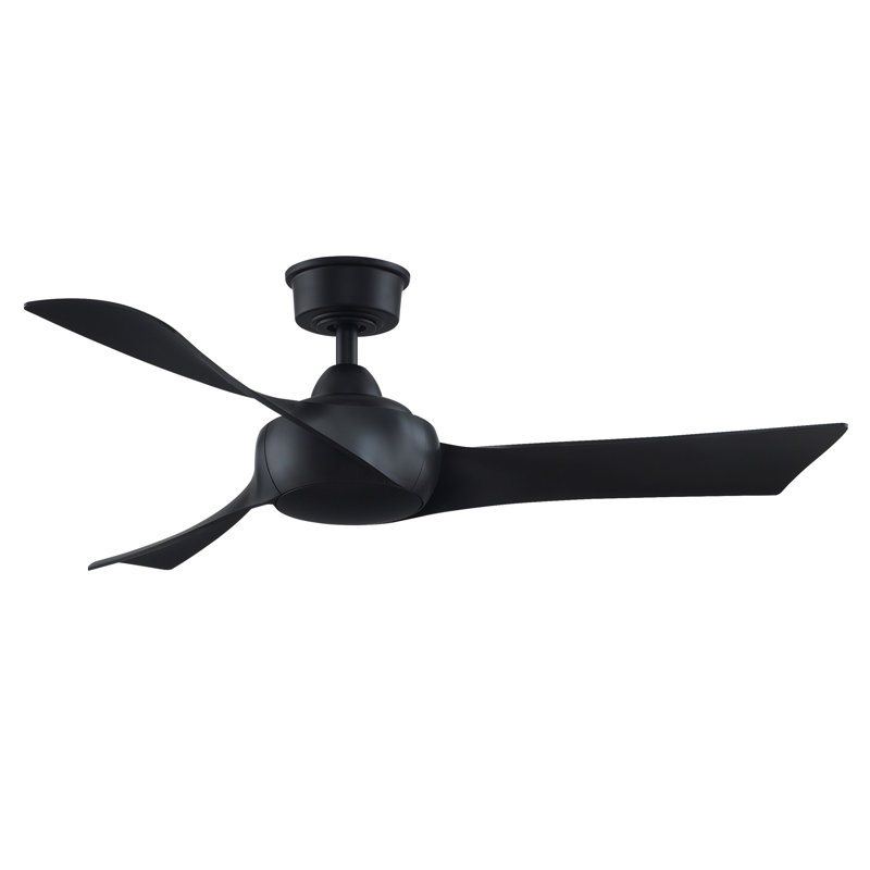 Wrap Custom 48 Inch Indoor/Outdoor Smart Ceiling Fan with Remote Control, Matte White, Black