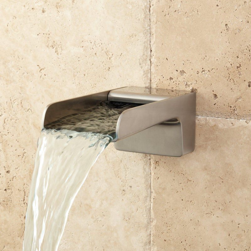 Jaxson Wall Mounted Waterfall Tub Spout, Brushed Nickel