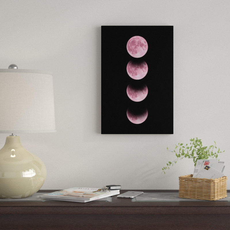 «Pink Moon», impression sur toile, H 12 po x l 8 po x P 0,75 po, Pas de tapis, Toile tendue