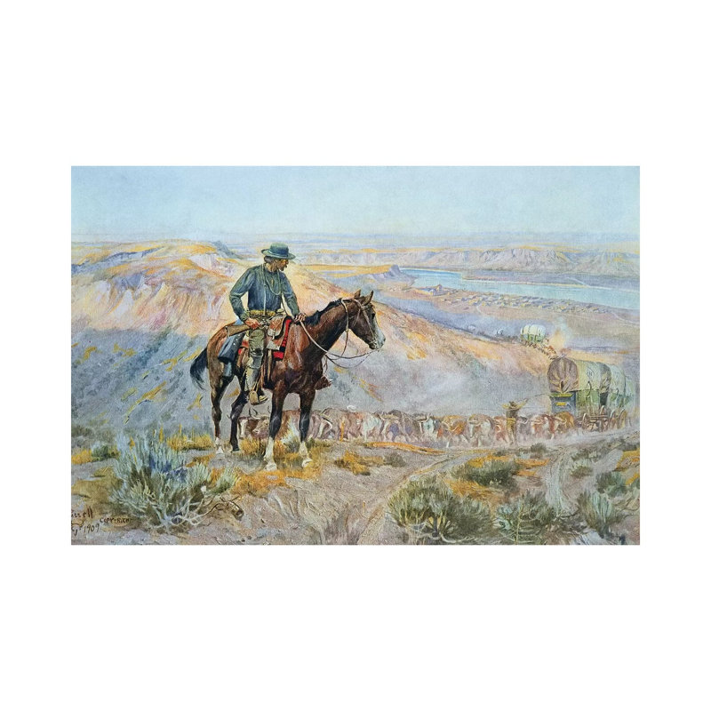 The Wagon Boss by Charles Marion Russell - Wrapped Canvas Painting, 30.48 cm H x 45.72 cm W