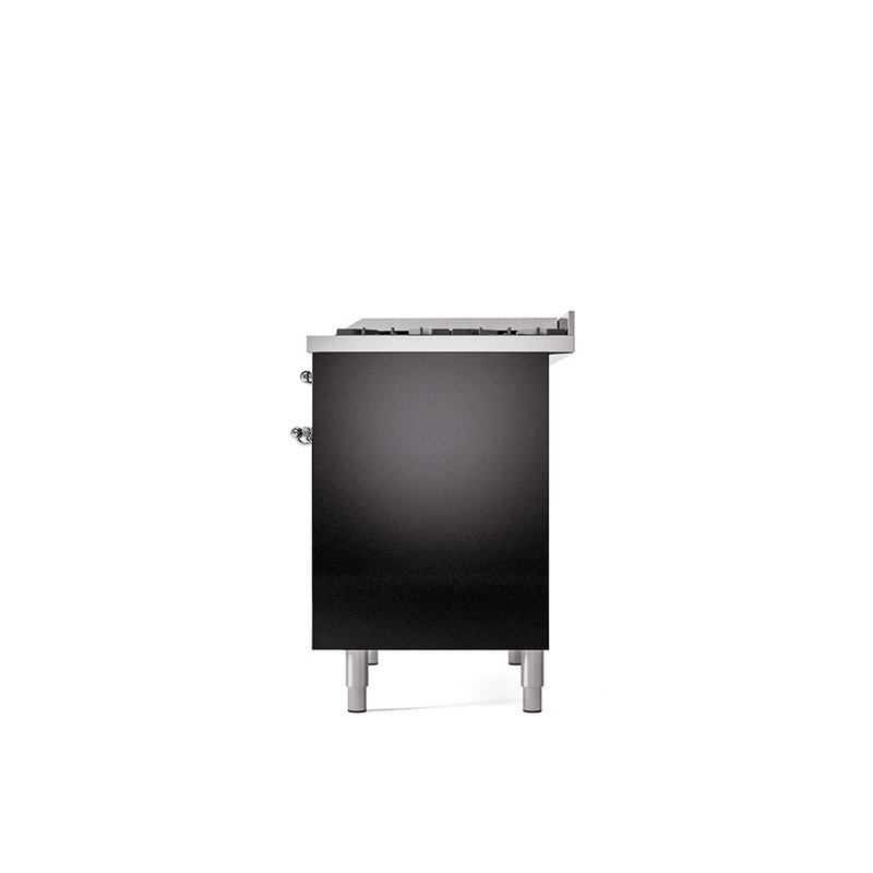 ILVE Nostalgie II 40 in Dual Fuel Range, Natural Gas, Glossy Black/Chrome