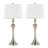 Flint 30" Contemporary Metal Table Lamp with Textured Slub Linen Shade and Built-In USB Port from Grandview Gallery by LumiSource - Set of 2-606510555-606510558