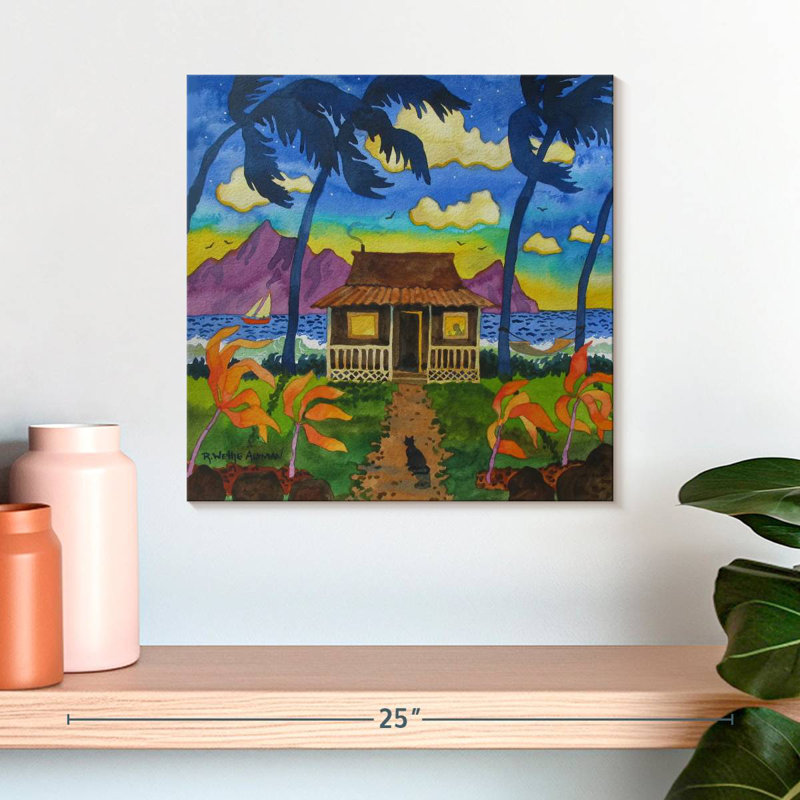 Cabane tropicale avec chat Gillard, H 16 po x l 16 po