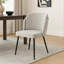Ensemble de 2 chaises d'appoint Griz, dossier incurvé, polyester blanc crème, noir
