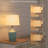 Jamantha Glass and Acrylic Table Lamp with Linen Shade 