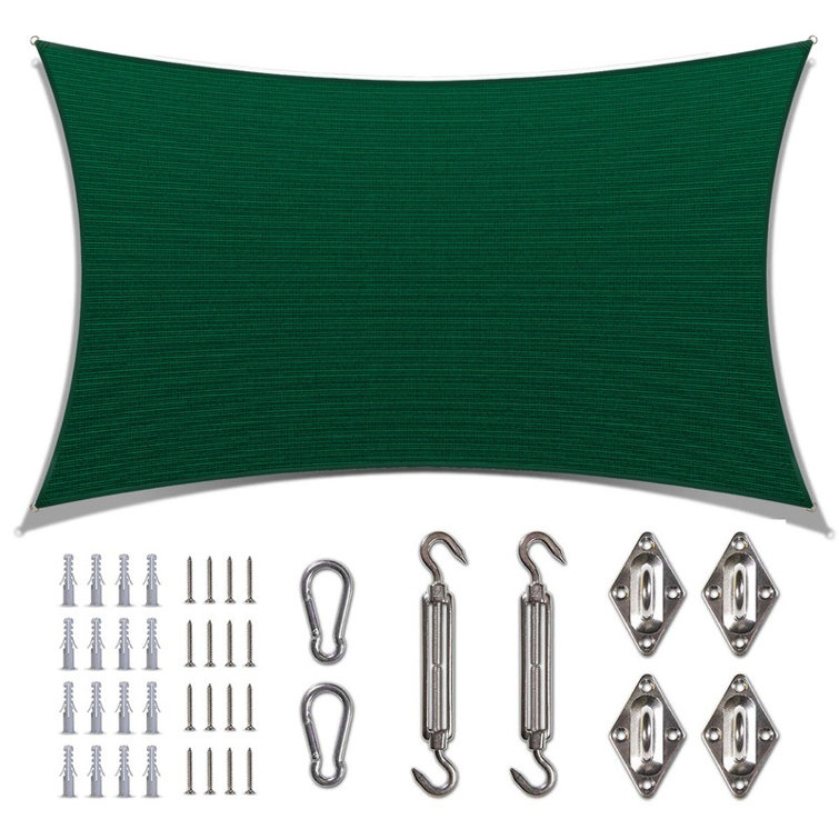 Amgo Customize Rectangle Shade Sail - 200 GSM, 95% UV Blockage with Hardware Kit