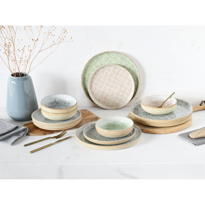 Uno Stoneware Dinnerware Set 12 Piece - Service for 4