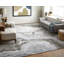 Tapis en polypropylène et polyester à motif abstrait de style industriel Javers-1570687137