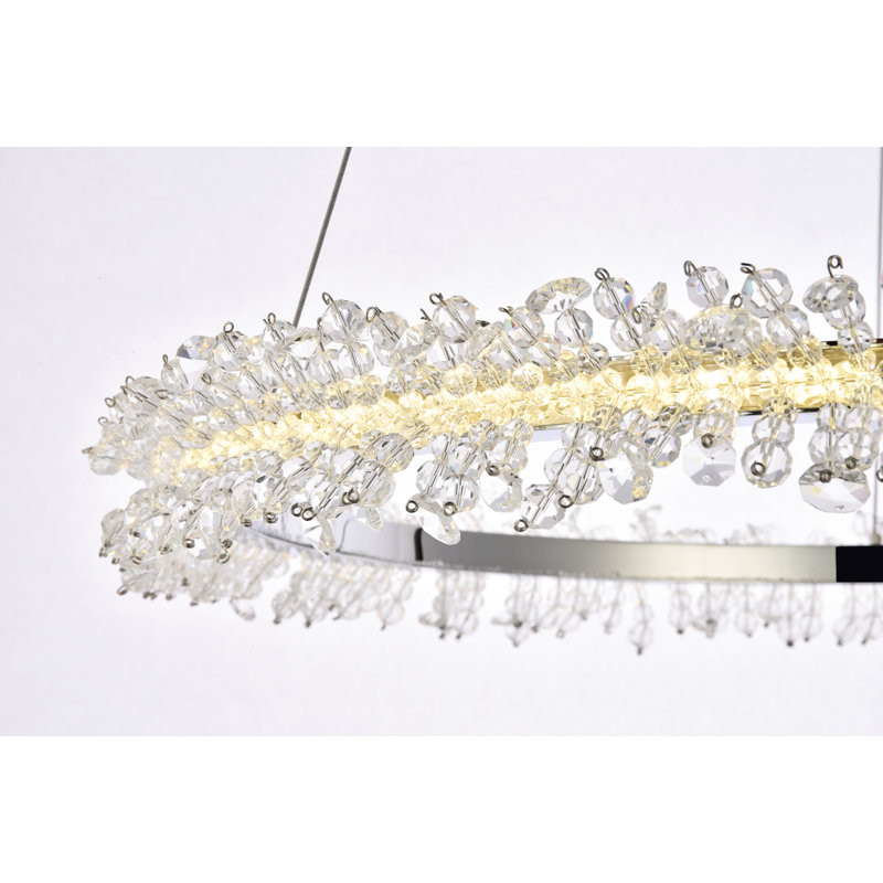 Luminaire suspendu Linke, H 60 po x l 26 po x P 2,8 po, Chrome, 26 lumières