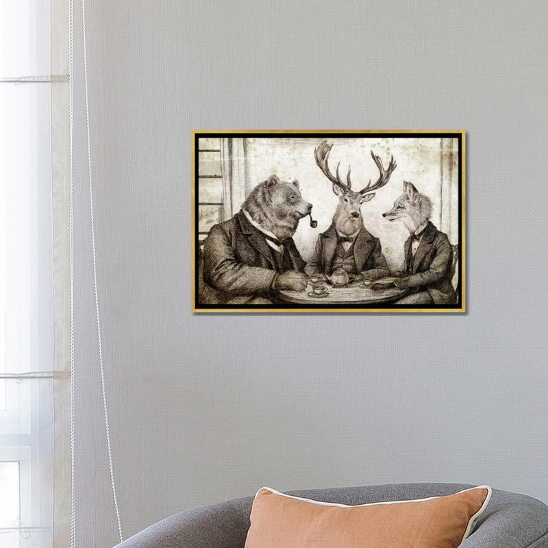 Teatime II - impression d'art mural, H 18 po x l 26 po, Reproduction encadrée sans passe-partout, Doré