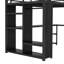 Structure de lit mezzanine avec garde-robe intégrée, lit mezzanine en métal avec bureau et tablettes de rangement-25290304-25290305