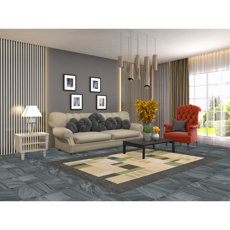 Tapis indien géométrique moderne 5 x 8