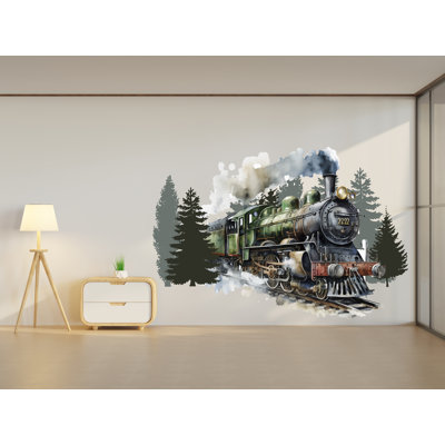 Autocollant mural train, art mural train