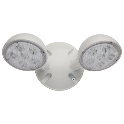 Remote Emergency Light 1.5 Watt Weatherproof Low Power Dual Head White Finish 3.6 Volt