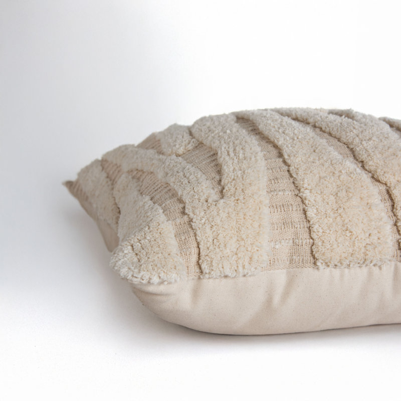 100% Cotton Throw Pillow, Polyester, Natural