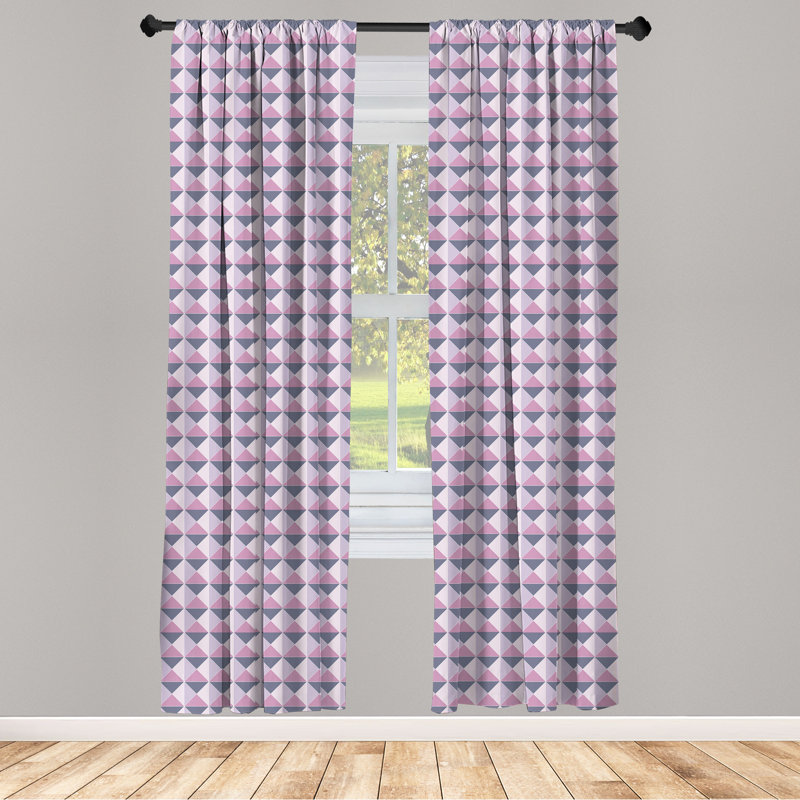 Geometric Semi-Sheer Rod Pocket Curtain Panels, 28" x 63"