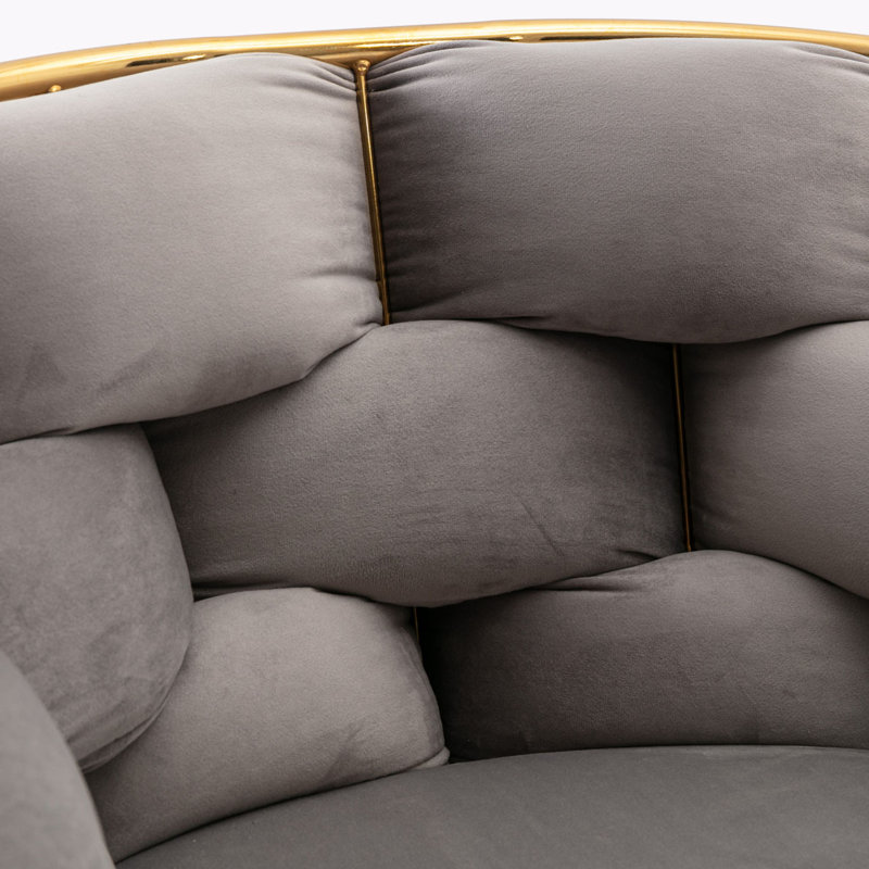 Fauteuil pour le salon, la chambre à coucher, le bureau, l'assemblage facile, Velours gris