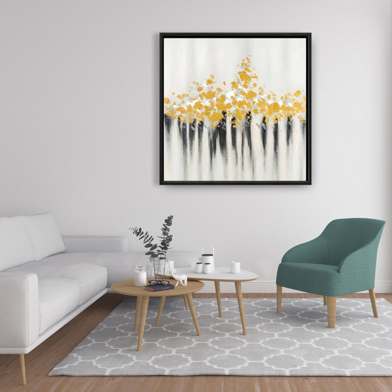 "Fleurs dorées abstraites" sur toile