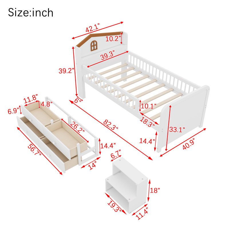 Lit de jour pour enfant Whimsical, Blanc