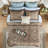 12 Piece Comforter Set With Cotton Bed Sheets Blue/Brown