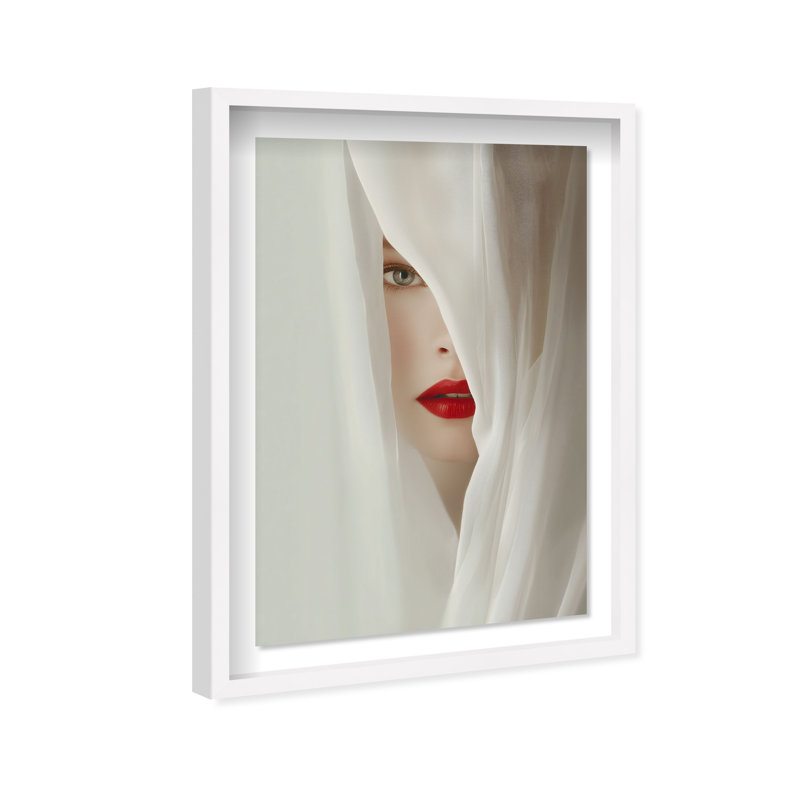 Secret Under Silk Print by Oliver Gal, 31.5"H x 21.5"W, White Shadowbox