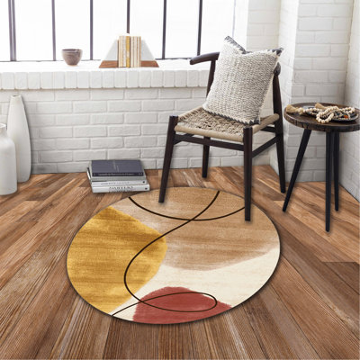 Tapis rond lavable et antidérapant