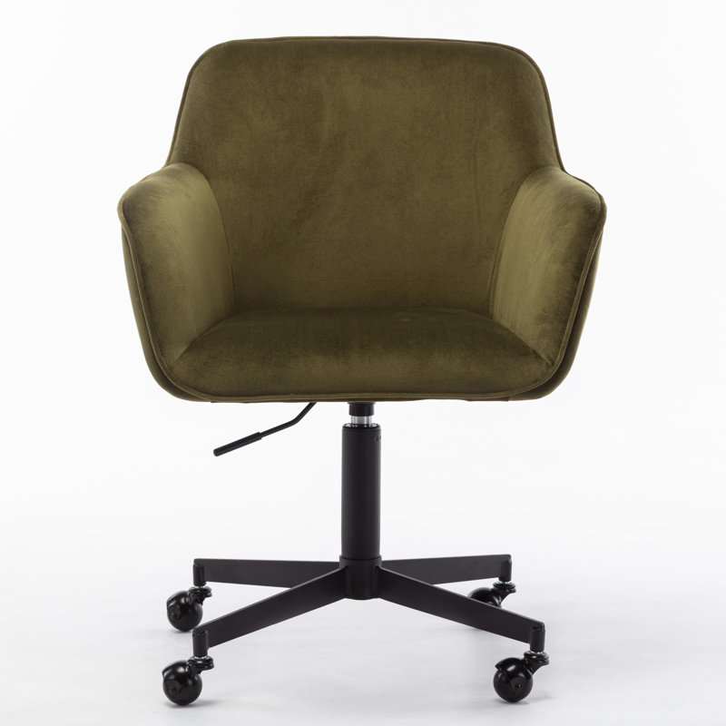 Chaise de bureau Brisbane, Velours vert olive