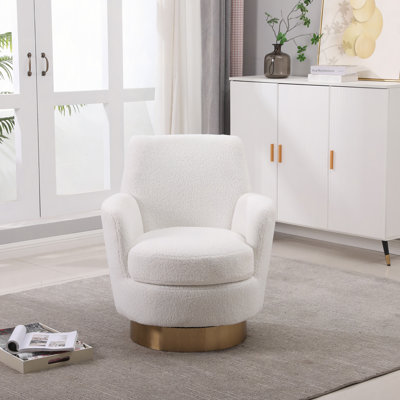 Fauteuil demi-tonneau pivotant Teddy, fauteuil d'appoint pivotant