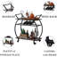 Chariot-bar avec support à vin, chariot de cuisine à 2 niveaux sur roulettes, ...