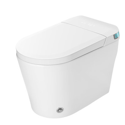 Smart Toilet With Bidet Function, Water Tank, Auto Flush, Heated Seat, Warm Wash/Dryer, Self-Clean Nozzle, Remote, White