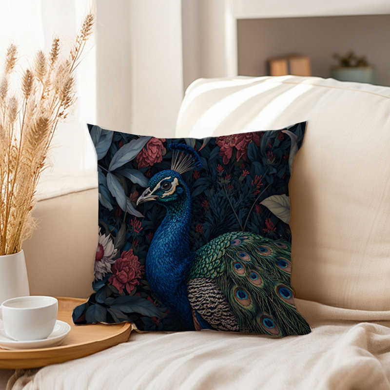 Animals William Morris - Peacock Pattern IV Cottage Throw Pillow Cover, 18x18