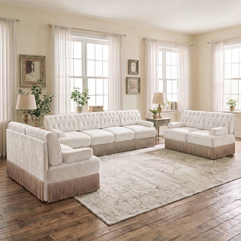 Ensemble canapé (2+2+4) places (beige)