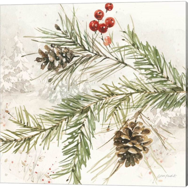 «Poinsettia Village A» par Lisa Audit - Ensemble de 2 toiles tendues