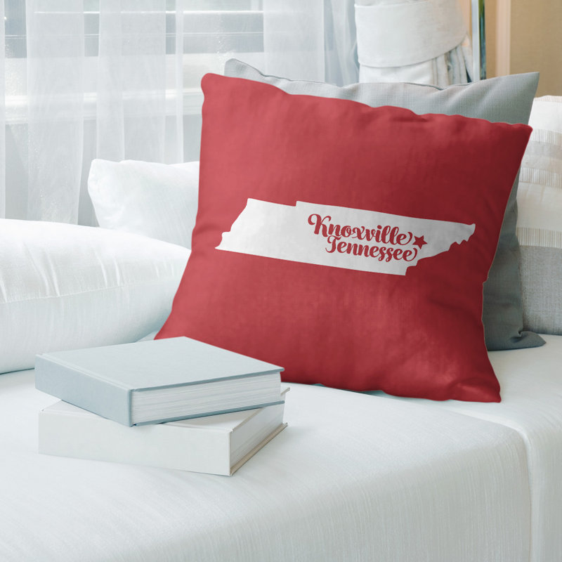 Housse de coussin new jersey jersey city, 20 po x 20 po, Knoxville / Tennessee, Rouge