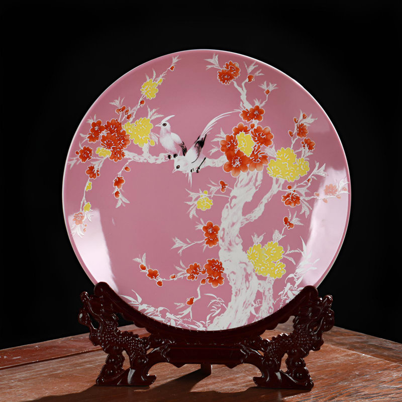 Élégante assiette en céramique chinoise pour la décoration intérieure