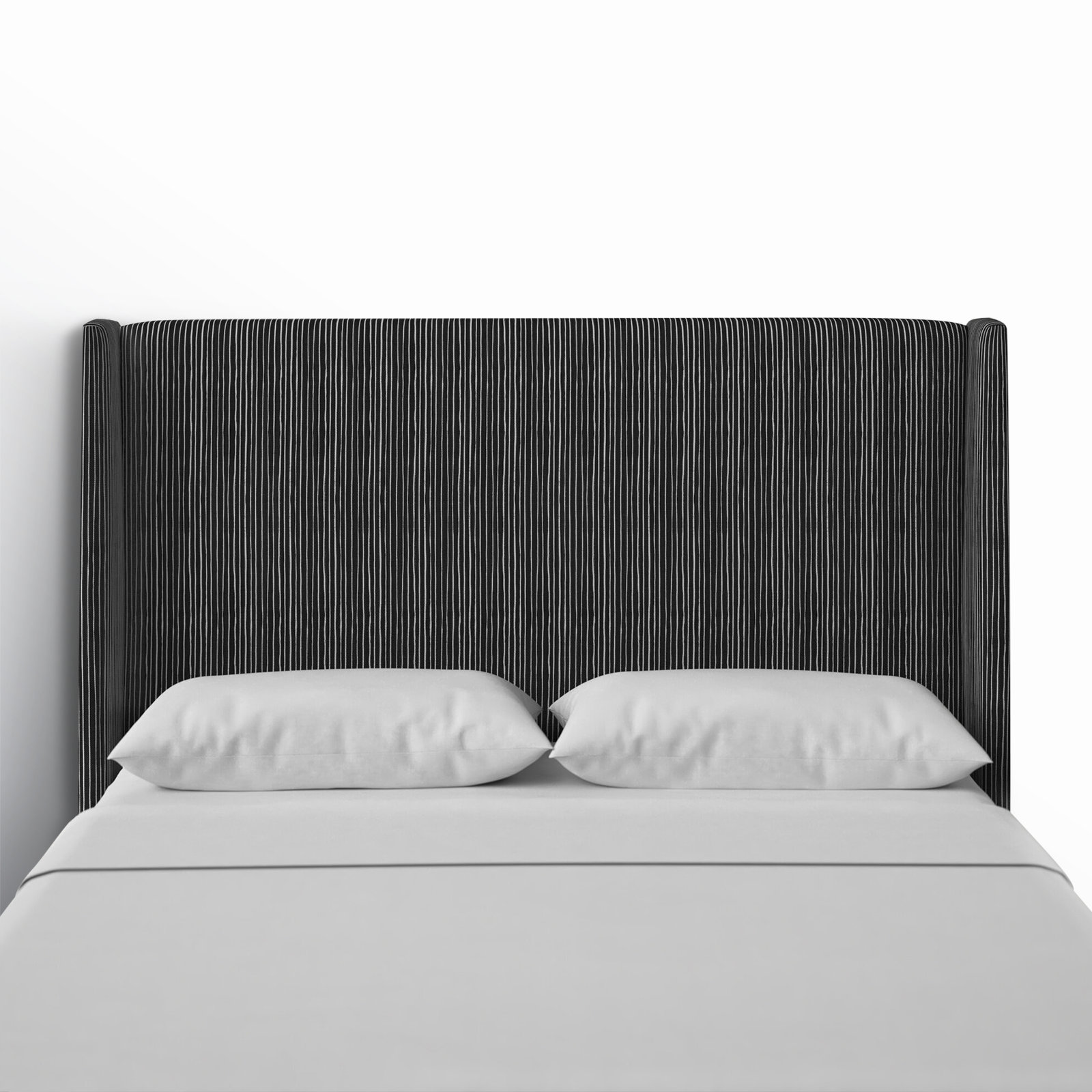 Matos Upholstered Headboard, Queen, Brush Stripe Ink