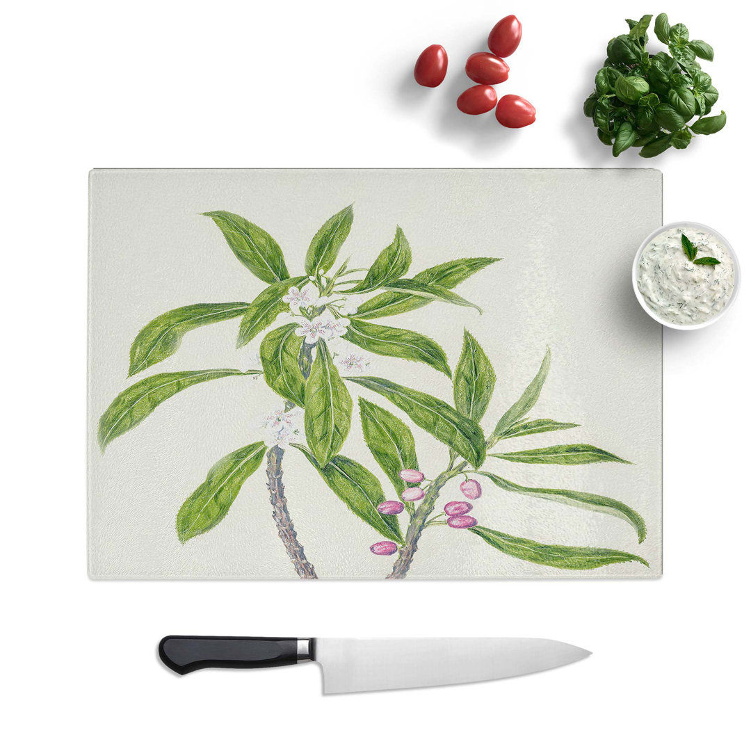 Tempered Glass Ngaio Flowers by Sarah Featon Chopping Board