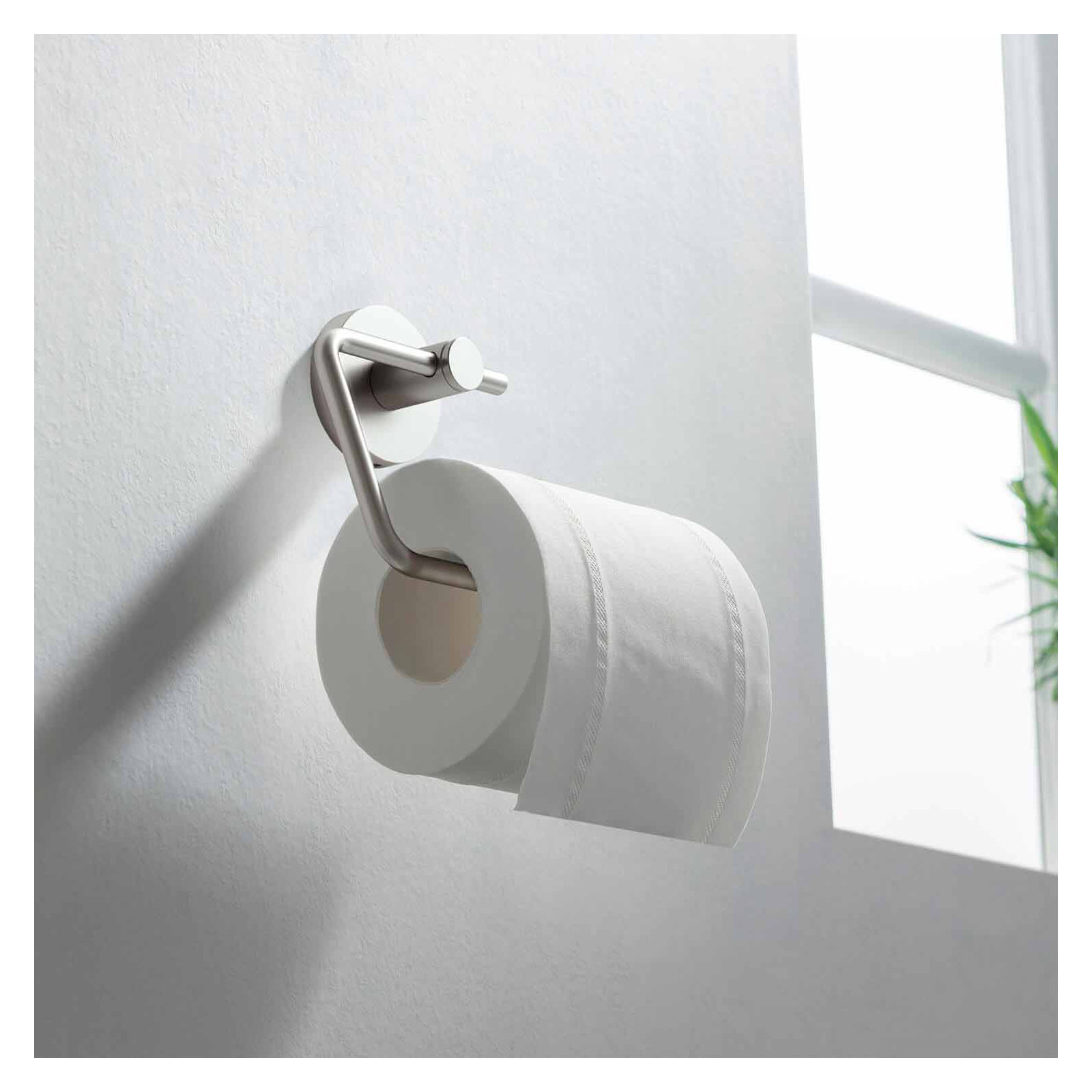 Circular Toilet Paper Holder, Brushed Nickel