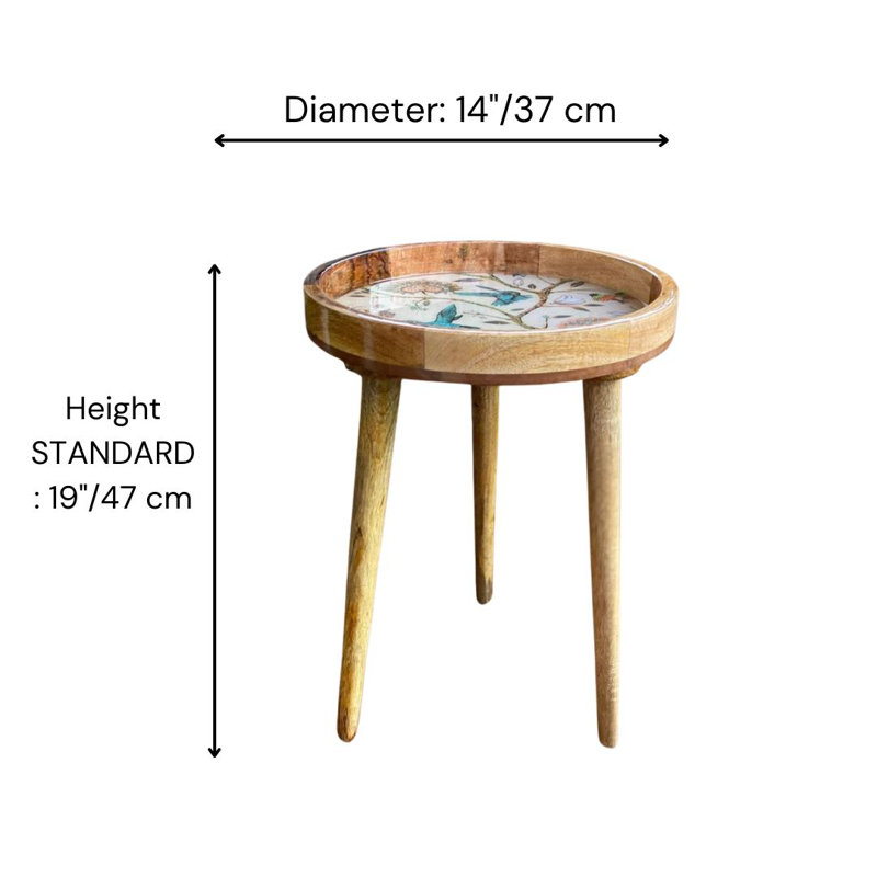 Handmade Elite Solid Wood Tray Top End Table