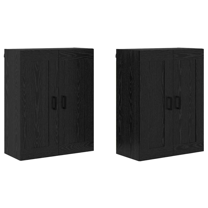  Wall-Mounted Cabinet 2 Pcs Black Oak 69.5 X 34 X 90 Cm, Black Oak