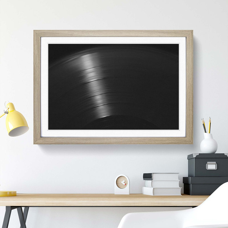 Grooves of the Vinyl Record - Picture Frame Photograph Print, 62cm H x 87cm W x 2cm D, Oak Framed