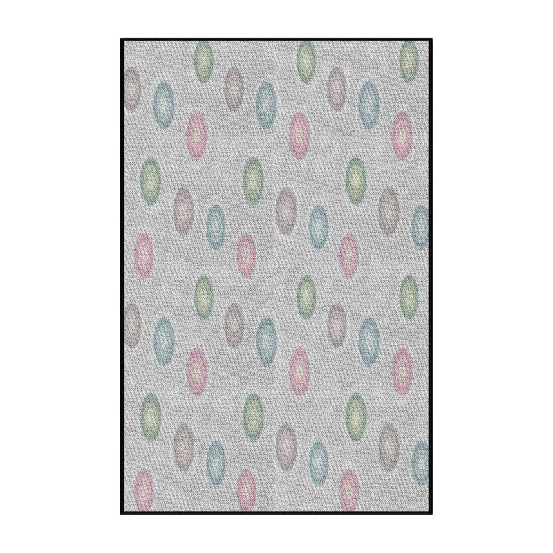 Tapis décoratif à pois gris Porath, Rectangle 8 pi x 12 pi