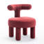 Fauteuil demi-tonneau en velours Bula-295063042