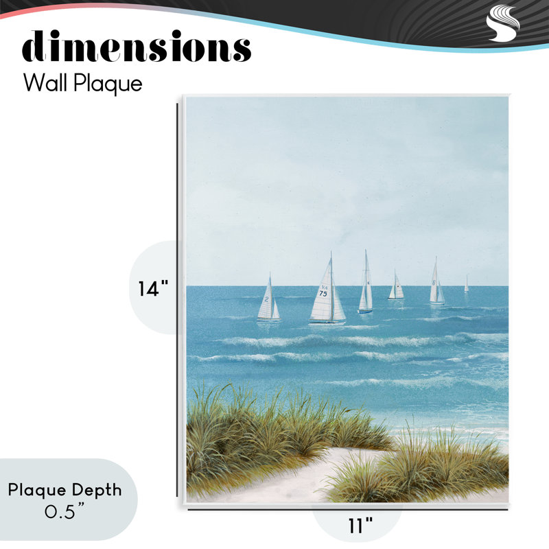 «Sail Away Beach Seascape», plaque murale par Lorenzo Collective