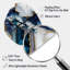 Horloge murale abstraite géométrique blanche et bleue I - Marble-106198761