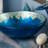 Novatto 16.5'' Blue Glass Circular Bathroom Sink