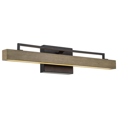 Manvydas LED Black/Smoked Birch Vanity Light