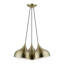 Luminaire suspendu grappe en laiton antique 3 lumières